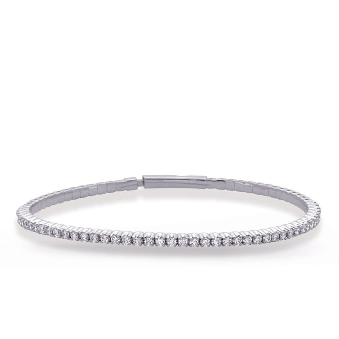 White Gold Flexible Bangle Bracelet