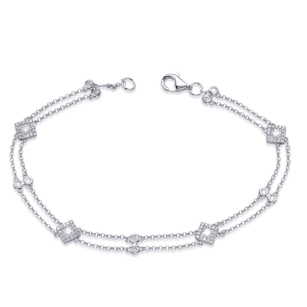 White Gold Diamond By The Yard Bracelet