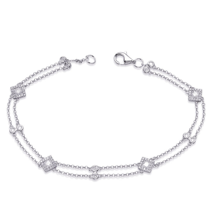White Gold Diamond By The Yard Bracelet