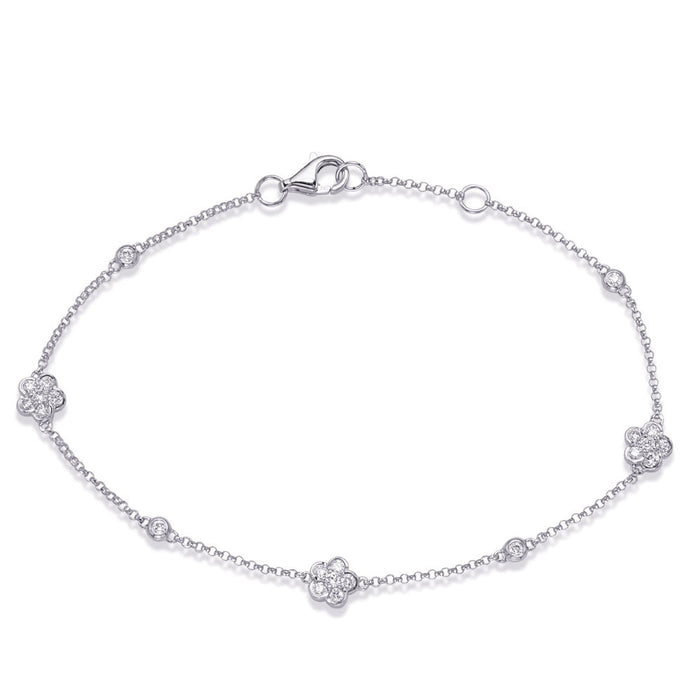 White Gold Diamond By The Yard Bracelet