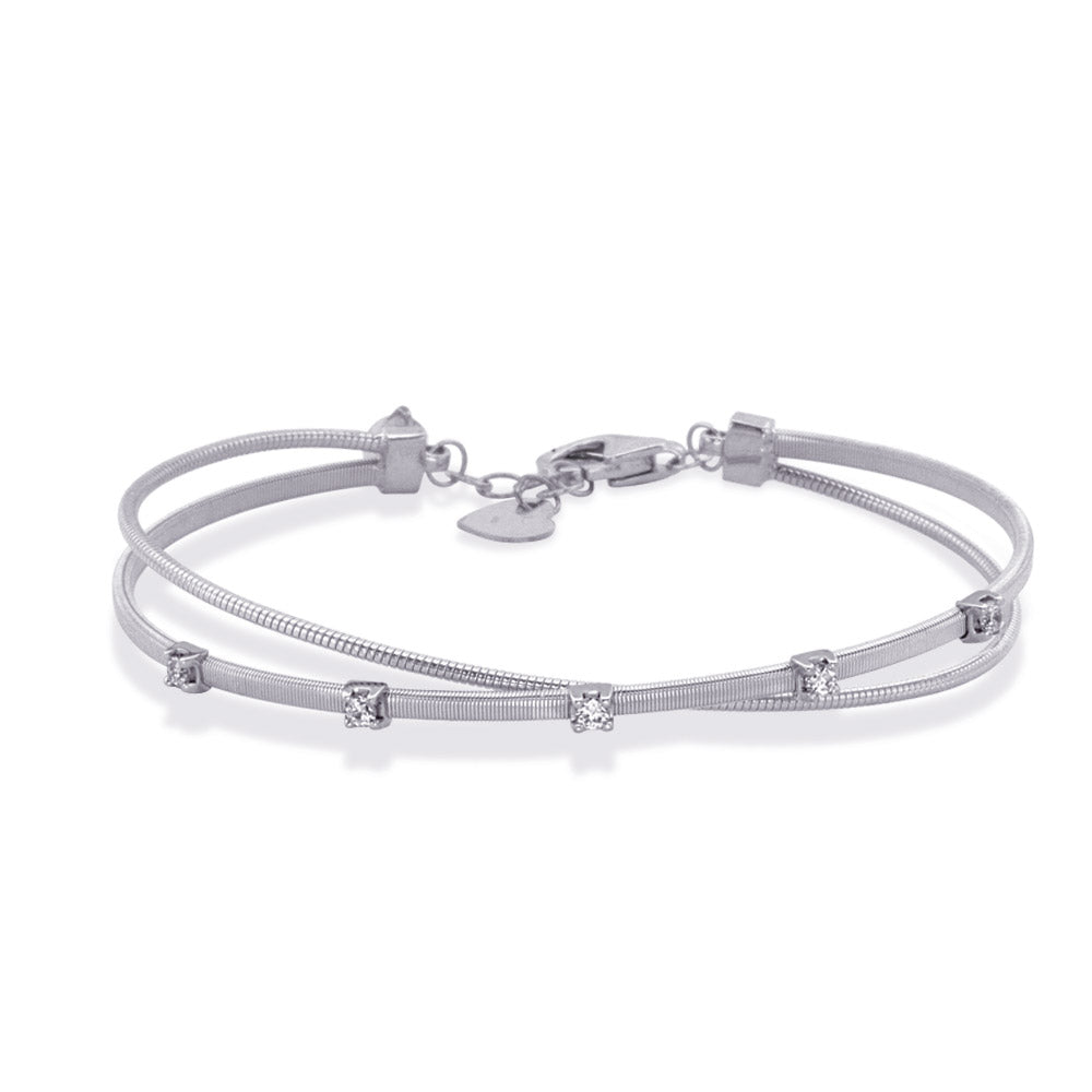 White Gold Bangle Italian Made