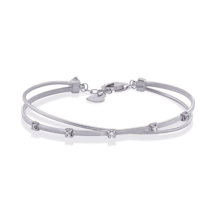 White Gold Bangle Italian Made