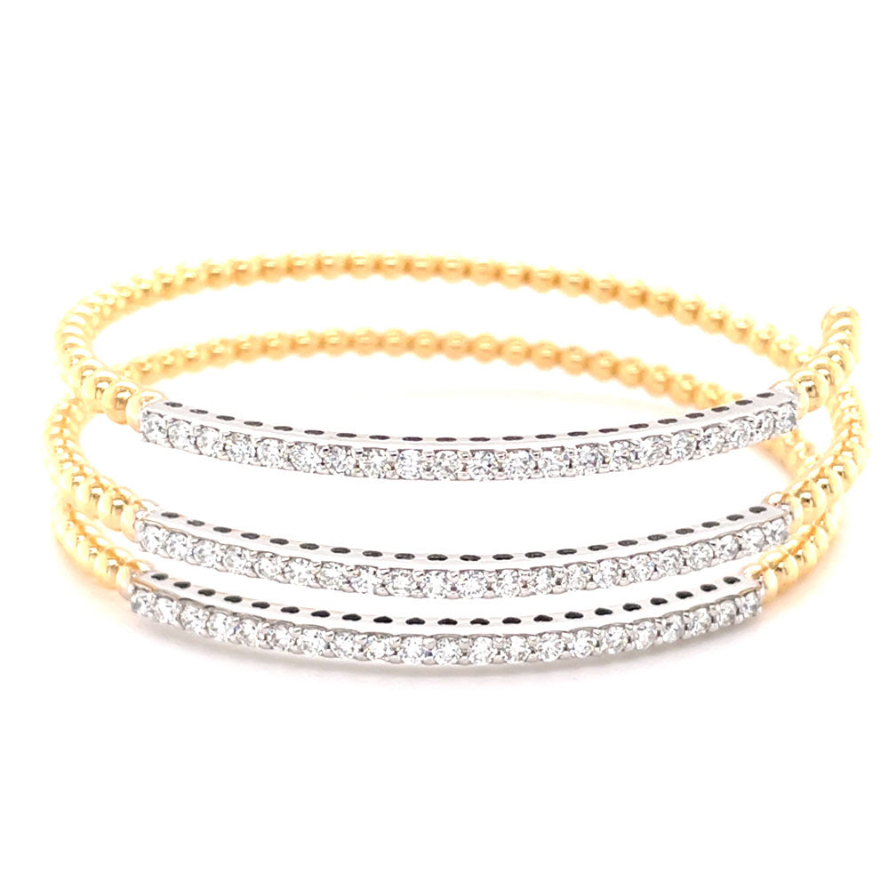 White & Yellow Gold Bangle Italian Made