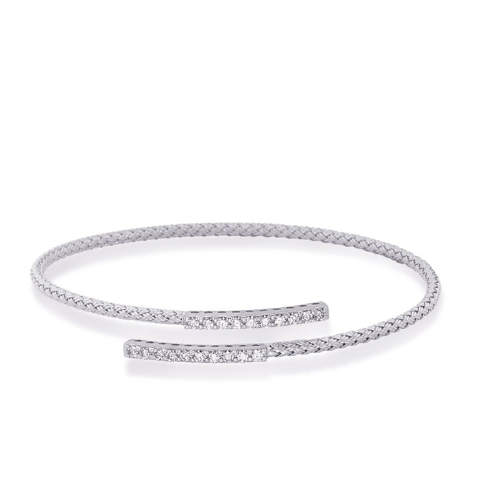 White Gold Bangle Italian Made