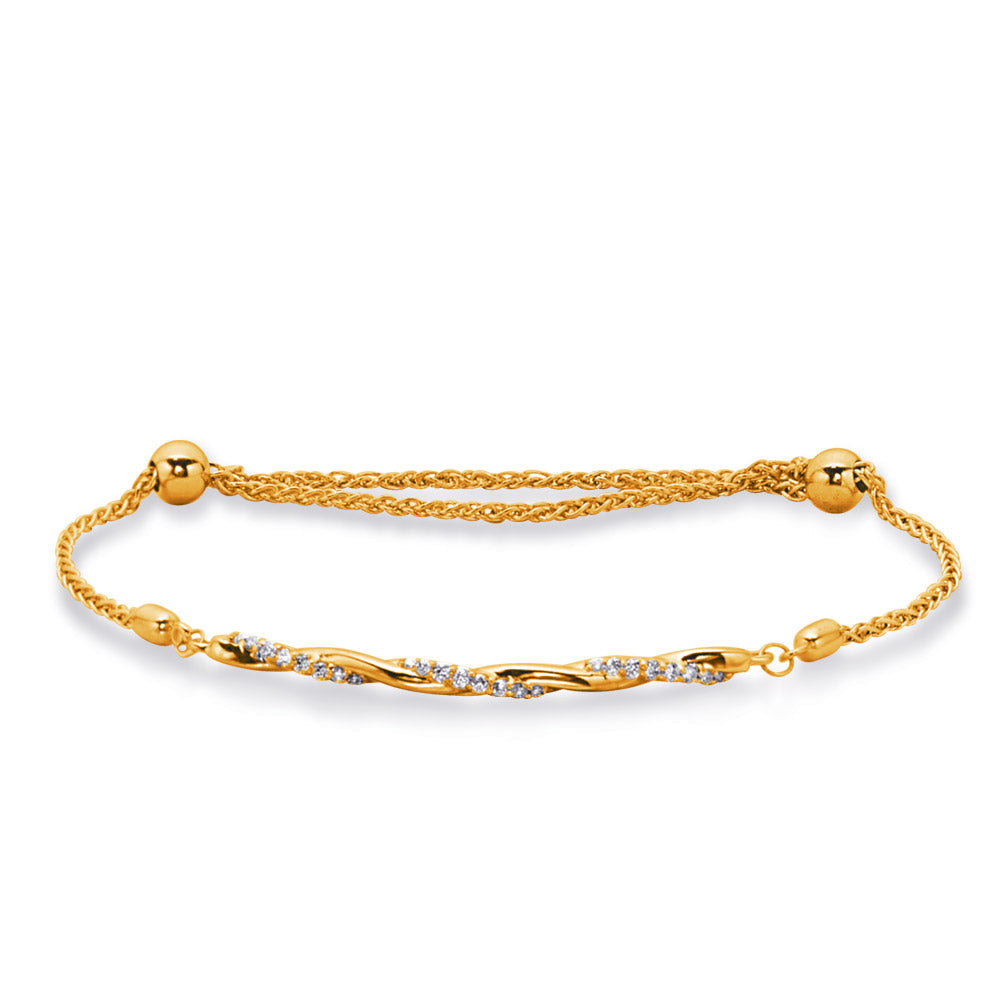 Yellow Gold Bolo Diamond Bracelet