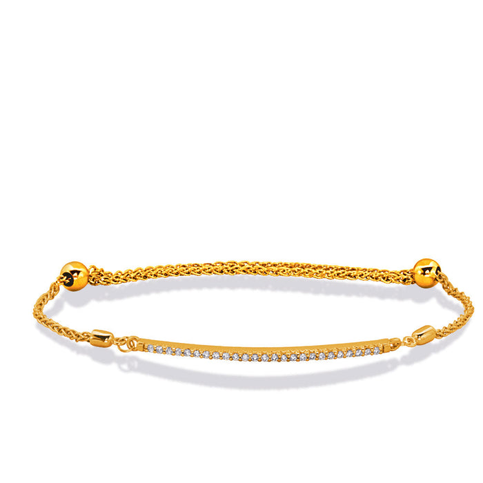 Yellow Gold Bolo Diamond Bracelet