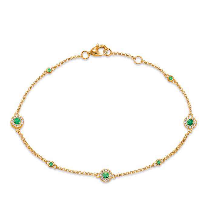 Yellow Gold Emerald & Diamond Bracelet
