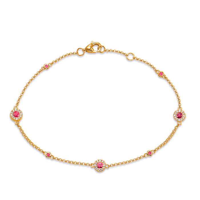 Yellow Gold Ruby & Diamond Bracelet