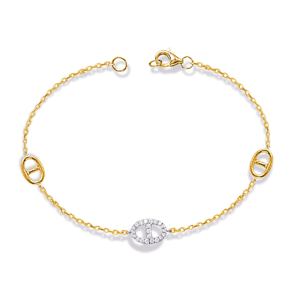 Yellow & White Gold Diamond Bracelet
