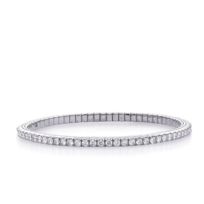 White Gold Flexible Bangle Bracelet