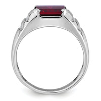 14k White Gold IBGoodman Men's Cr. Ruby and Diamond Complete Ring-B52002
