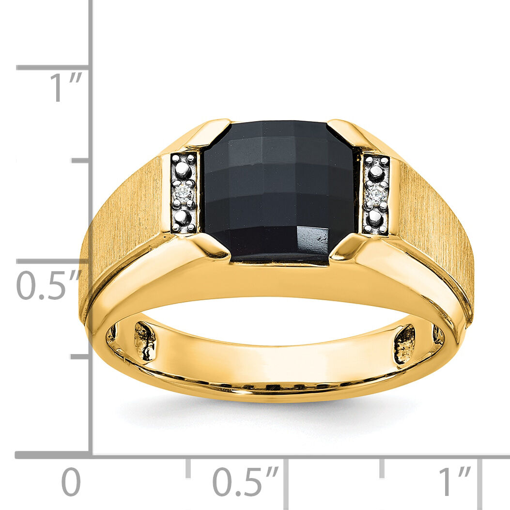 10k IBGoodman Men's Polished and Satin Gemstone Ring Mounting-B52014