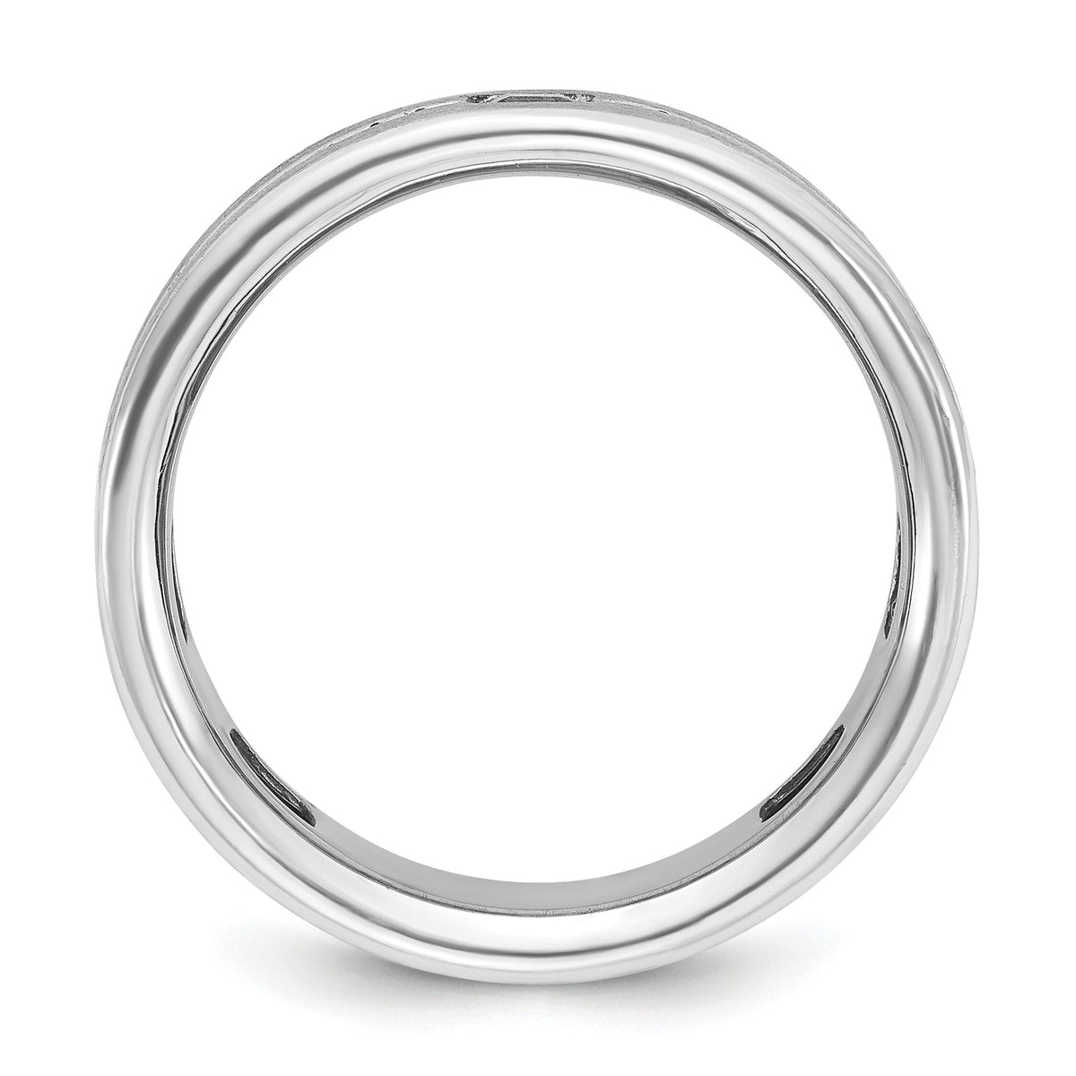 14k White Gold IBGoodman Men's Satin Cr. Sapphire Diamond Complete Ring-B52042