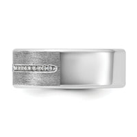 14k White Gold IBGoodman Men's Satin Cr. Sapphire Diamond Complete Ring-B52042