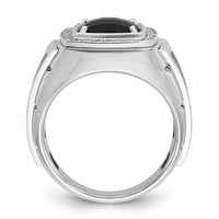 10k White Gold IBGoodman Men's Black Rhodium Onyx and Diamond Complete Ring-B52070