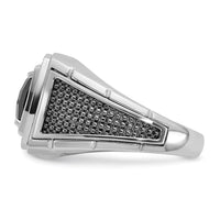 10k White Gold IBGoodman Men's Black Rhodium Onyx and Diamond Complete Ring-B52070