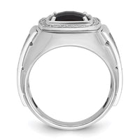 14k White Gold with Black Rhodium IBGoodman Men's Onyx and 1/4 carat Diamond Complete Ring-B52070-4WOX/AA