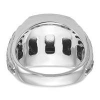 14k White Gold IBGoodman Men's Polished and Satin Onyx Complete Ring-B52074-4WOX