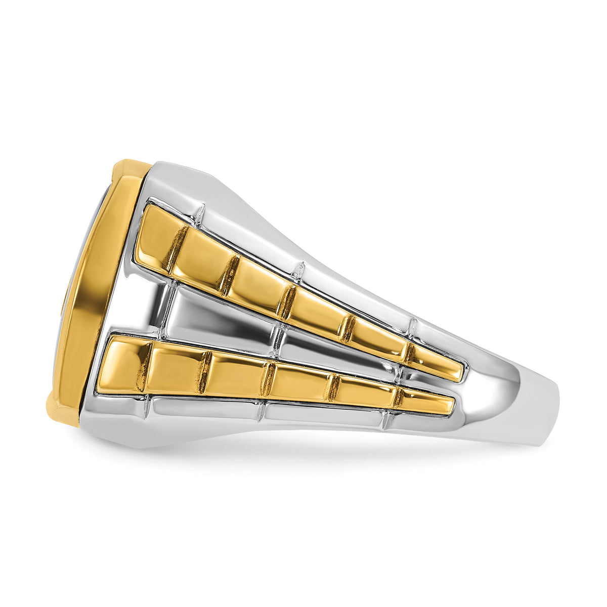 10k Two-tone IBGoodman Men's Onyx and Diamond Ring Mounting-B52075