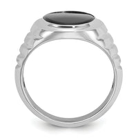 14k White Gold IBGoodman Men's Oval Onyx Complete Ring-B52100