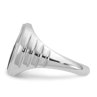 14k White Gold IBGoodman Men's Oval Onyx Complete Ring-B52100