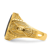 10k IBGoodman Men's Onyx and Diamond Complete Ring-B52103