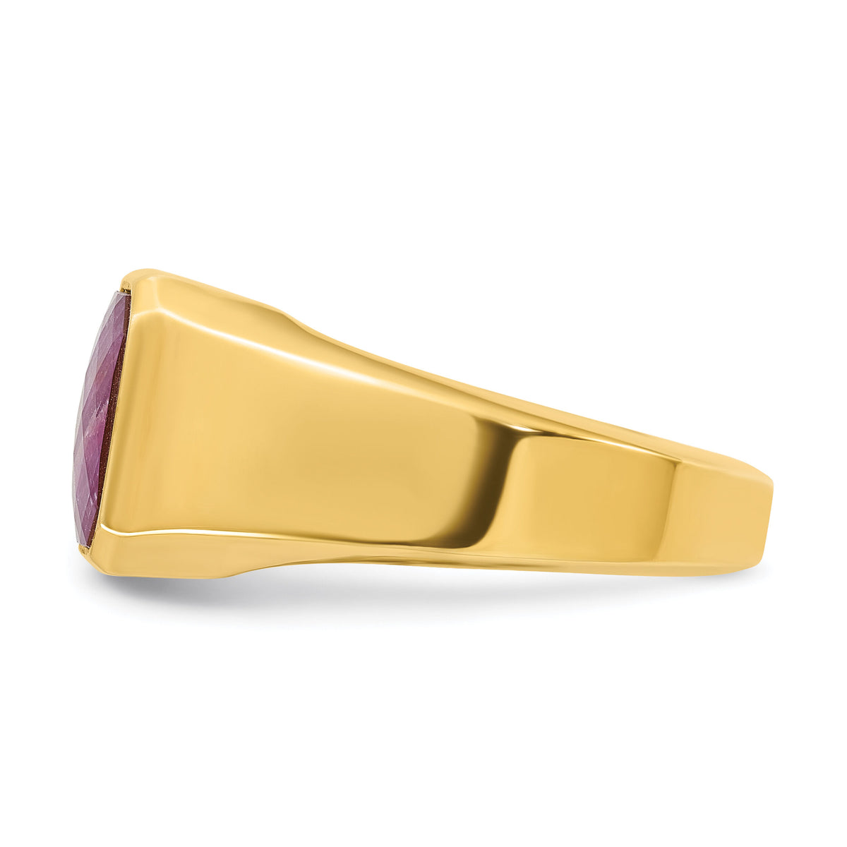 14k IBGoodman Men's Created Ruby Doublet Stone Complete Ring-B52129