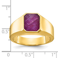 14k IBGoodman Men's Created Ruby Doublet Stone Complete Ring-B52129