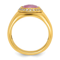10k IBGoodman Men's Polished Gemstone and Diamond Ring Mounting-B52133