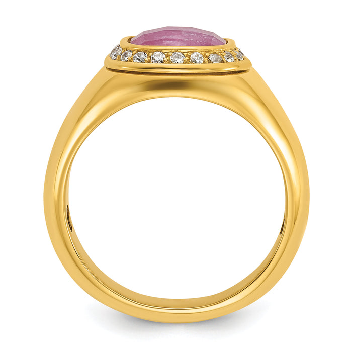 10k IBGoodman Men's Polished Gemstone and Diamond Ring Mounting-B52133