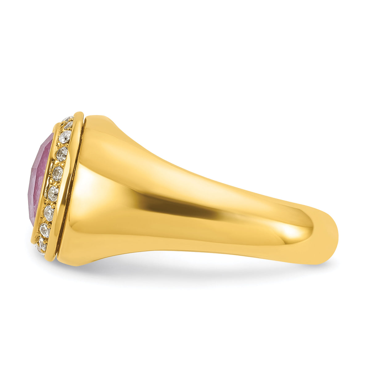 10k IBGoodman Men's Polished Gemstone and Diamond Ring Mounting-B52133