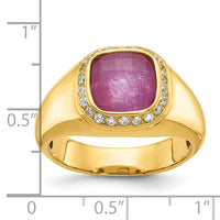 10k IBGoodman Men's Polished Gemstone and Diamond Ring Mounting-B52133