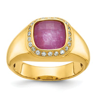 10k IBGoodman Men's Polished Gemstone and Diamond Ring Mounting-B52133