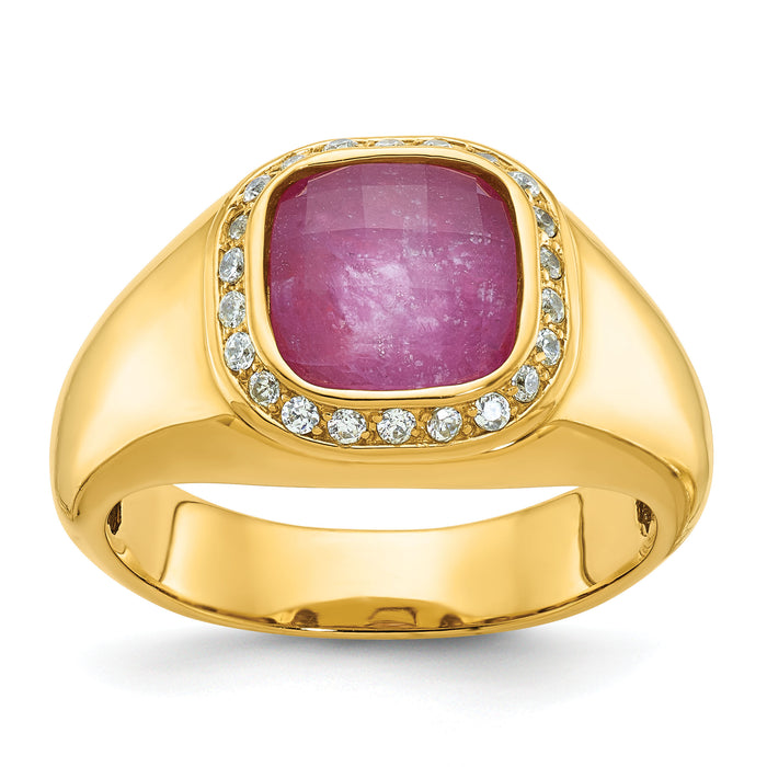 10k IBGoodman Men's Polished Gemstone and Diamond Ring Mounting-B52133