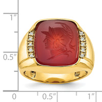 14k IBGoodman Men's Carnelian and Diamond Complete Ring-B52134