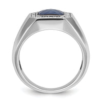 14k White Gold IBGoodman Satin Sapphire Doublet/Diamond Complete Ring-B52137