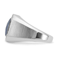 14k White Gold IBGoodman Satin Sapphire Doublet/Diamond Complete Ring-B52137