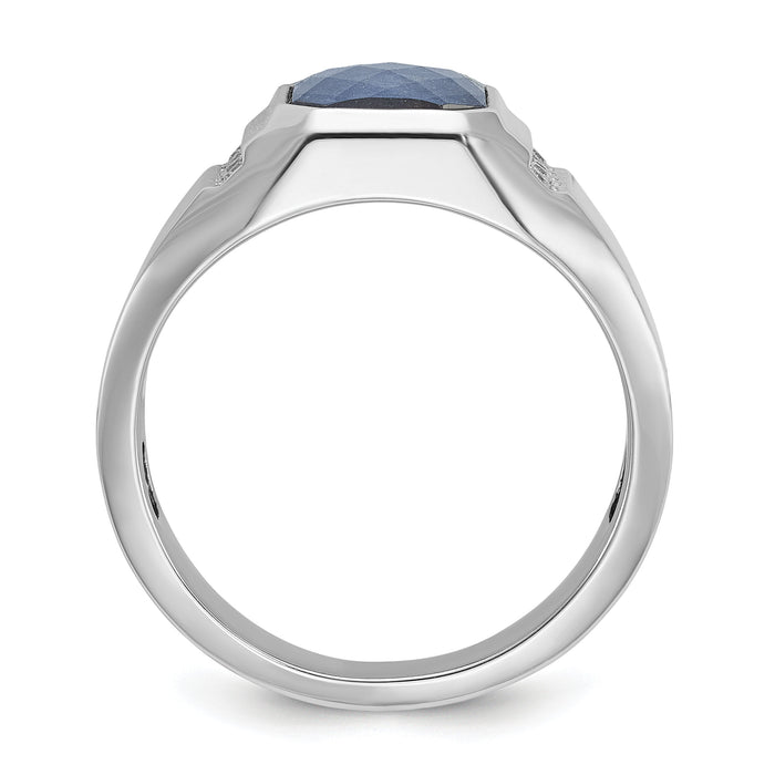 14k White Gold IBGoodman Sapphire Doublet/Diamond Complete Ring-B52138
