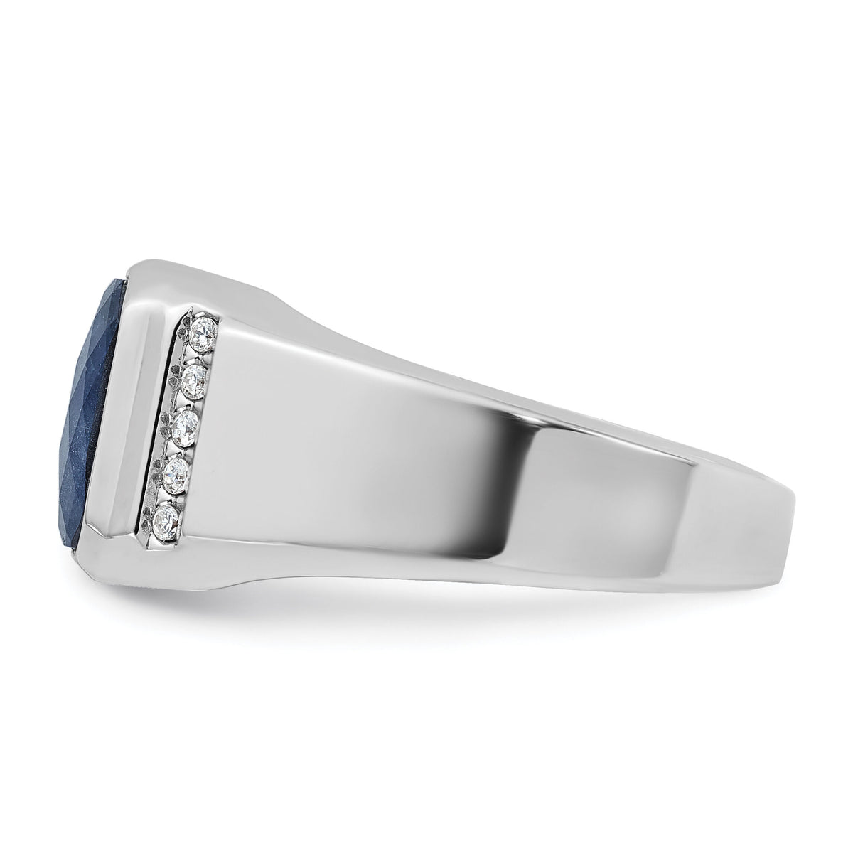 14k White Gold IBGoodman Sapphire Doublet/Diamond Complete Ring-B52138
