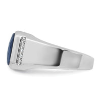 14k White Gold IBGoodman Sapphire Doublet/Diamond Complete Ring-B52138