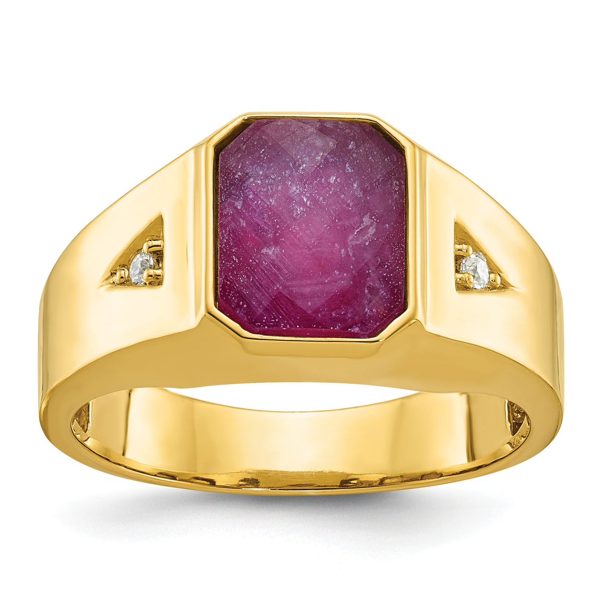10k IBGoodman Men's Gemstone and Diamond Ring Mounting-B52140
