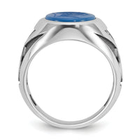 14k White Gold w/Blk Rhodium IBGoodman Blue Agate Complete Ring-B52143