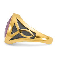 14k IBGoodman Men's w/Black Rhodium Ruby Doublet Stone Complete Ring-B52144