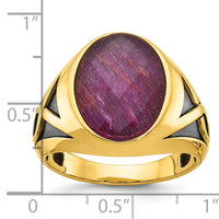 14k IBGoodman Men's w/Black Rhodium Ruby Doublet Stone Complete Ring-B52144