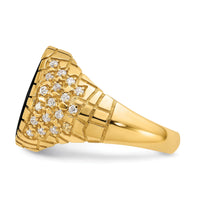 14k IBGoodman Men's Onyx and Diamond Nugget Complete Ring-B52169