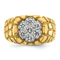 14k IBGoodman Men's Two-tone Men's 1 carat Diamond Nugget Cluster Complete Ring-B55078-4YWAA