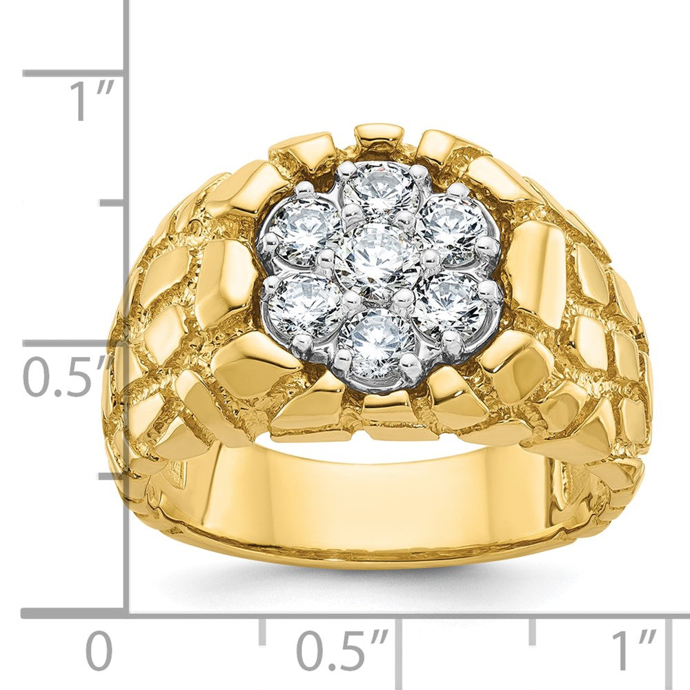 14k IBGoodman Men's Two-tone Men's 1 carat Diamond Nugget Cluster Complete Ring-B55078-4YWAA