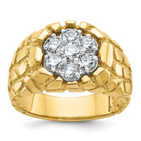 14k IBGoodman Men's Two-tone Men's 1 carat Diamond Nugget Cluster Complete Ring-B55078-4YWAA