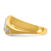 14k Two-Tone IBGoodman Men's Satin Diamond Complete Ring-B55223