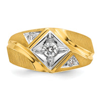 14k Two-Tone IBGoodman Men's Satin Diamond Complete Ring-B55223